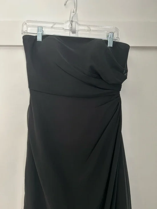 Azazie Black Sheath Strapless Chiffon Convertible Dress A6 - Picture 4 of 16